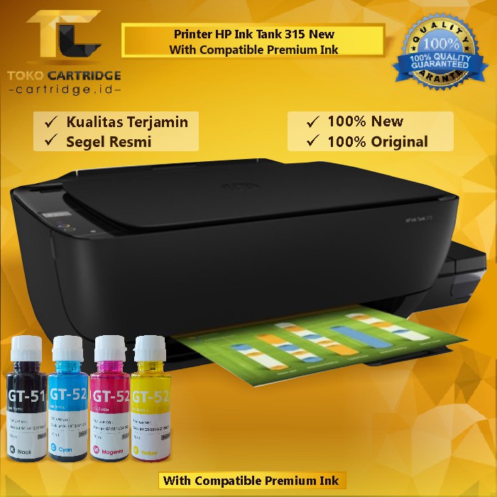 Printer HP Ink Tank HP 315 All in One NEW ORI RESMI Inktank HP 319 infus Print Scan Multifungsi Photo Copy A4 Warna Original