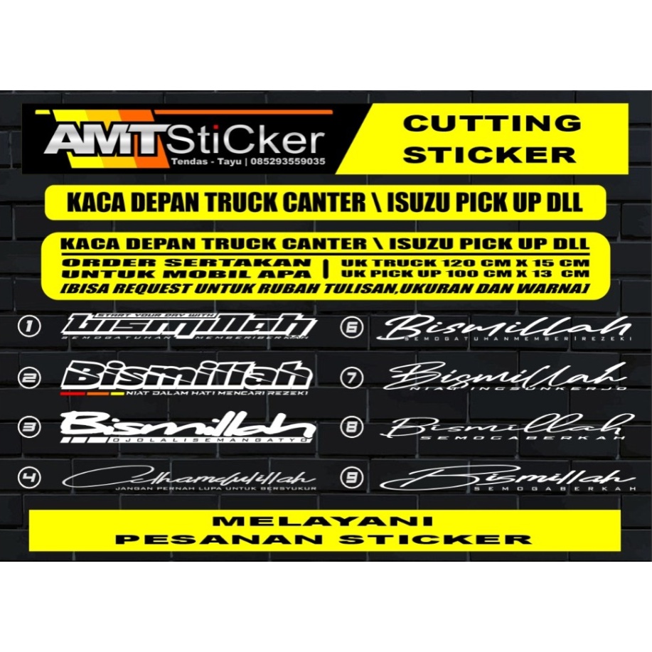 [TERLARIS] STICKER KACA DEPAN MOBIL BISMILLAH