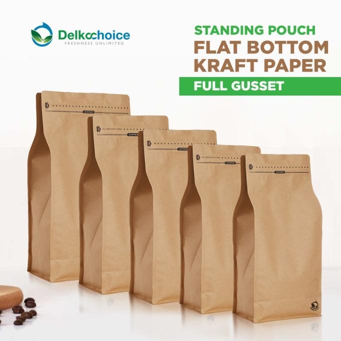 

KEMASAN KOPI STANDING POUCH FLAT BOTTOM VALVE - ALU FOIL PACKAGING - 10 x 15, Putih bisa cod