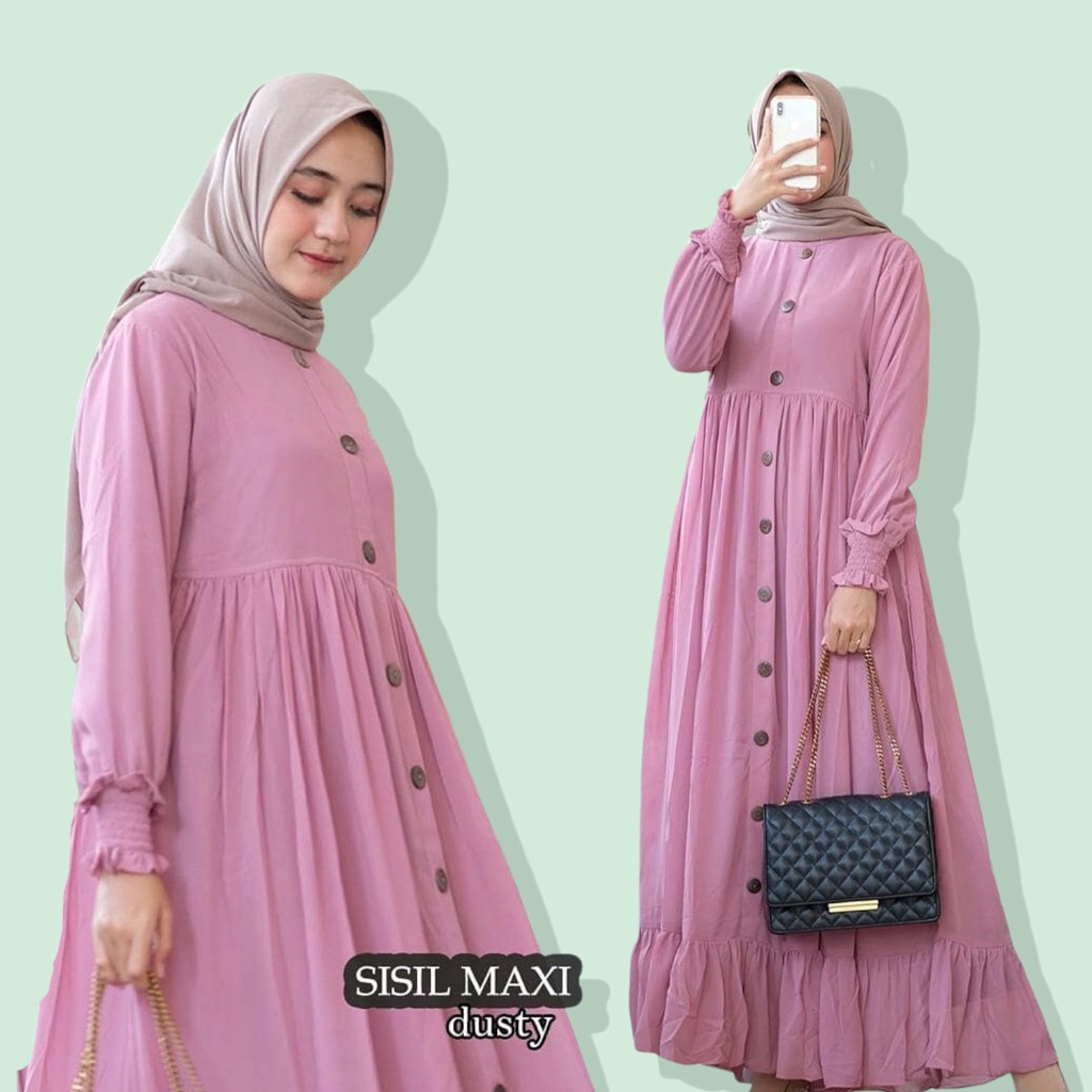 Plain Dress - Baju Gamis Syari Remaja / Ibu Ibu Pesta Kondangan Mewah Elegan Sultan Jumbo Terbaru