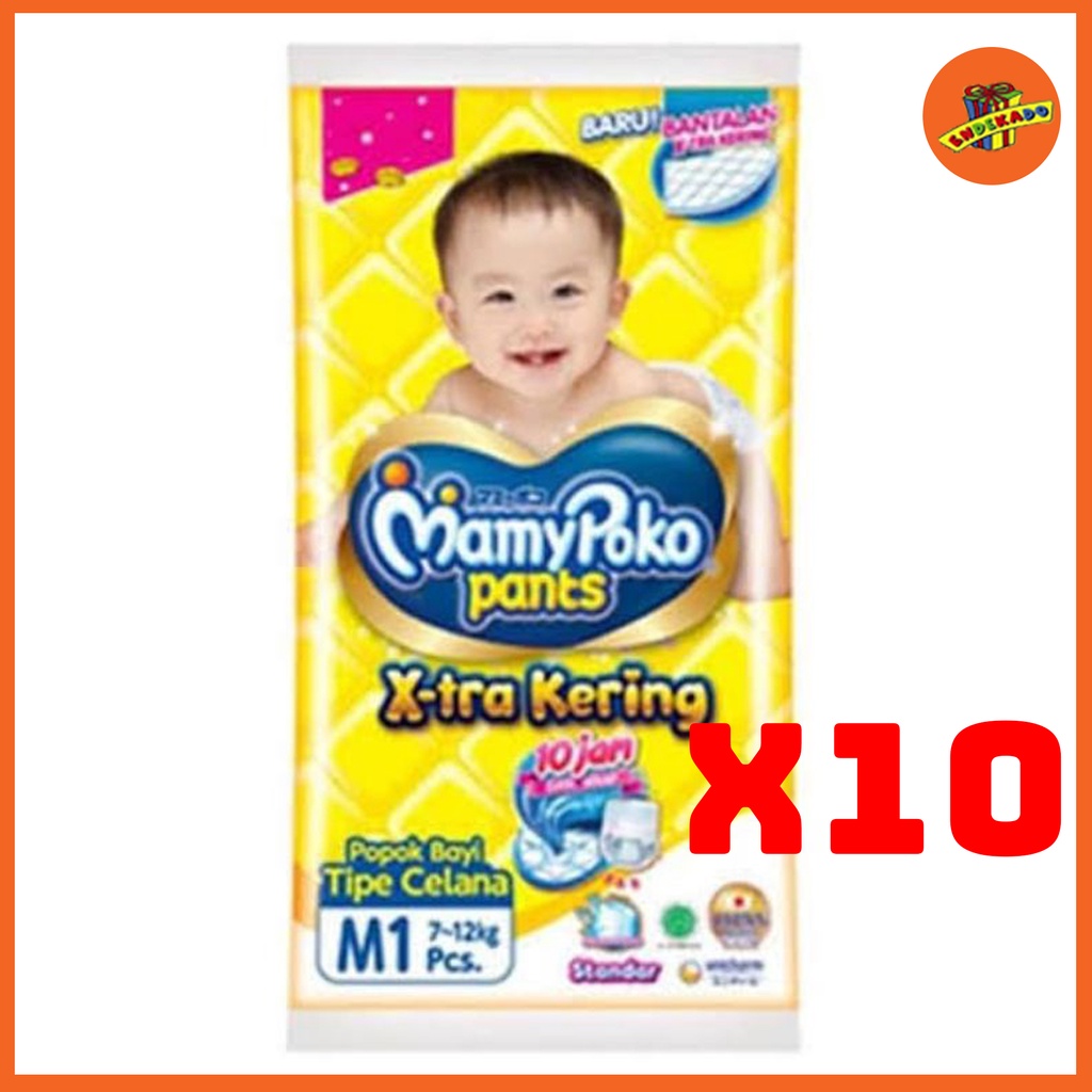 MAKASSAR! MAMYPOKO PANTS X-TRA KERING M1 10Pcs - Popok Celana