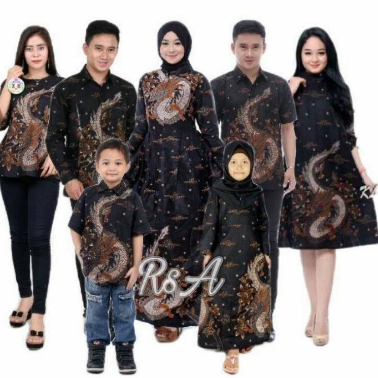 [KODE BARANG 6860] Batik Couple keluarga sania ruffle ori ndoro jowi dnt motif naga besar besar