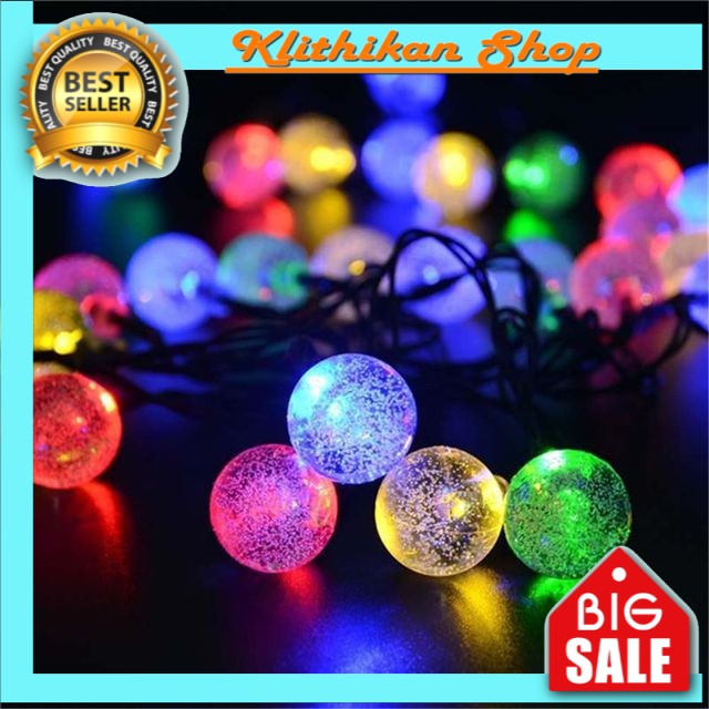 CRYSTAL LAMPU NATAL HIAS / LAMPU TUMBLR LED RAINBOW MOTIF BOLA CRYSTAL