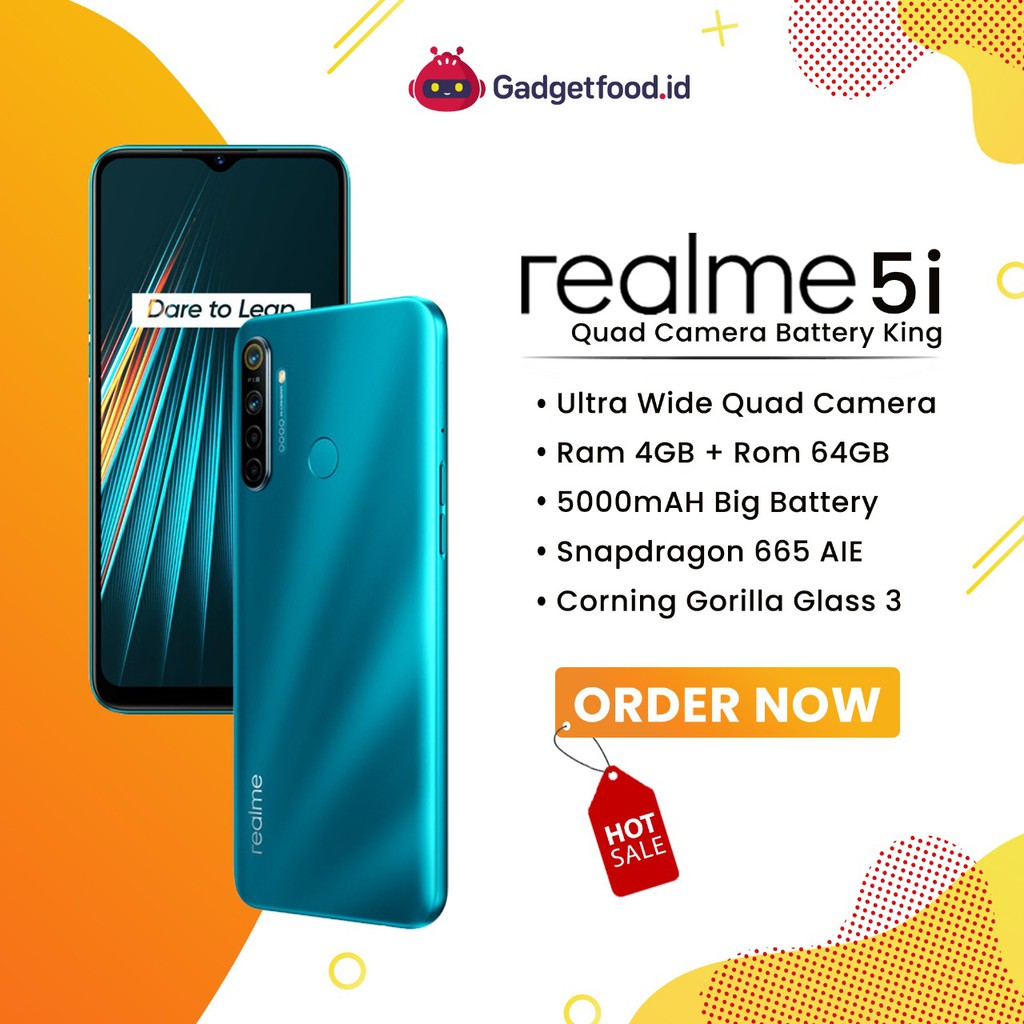 HP REALME 5i RAM 4/64GB ORIGINAL GARANSI RESMI PROMO TERBARU COD