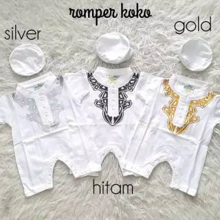  Baju  Muslim  Romper Koko Bayi  Newborn Laki  Laki  Usia 0 6  