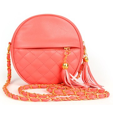 tas selempang bulat rumbai small round pancake female bag (1F3) bta085