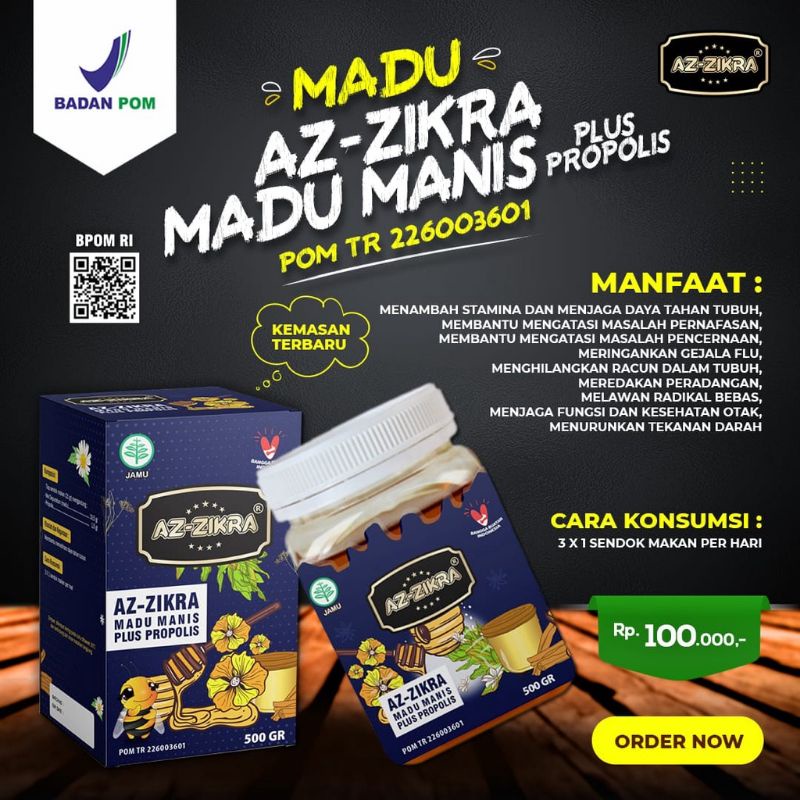

Madu Az-Zikra Azzikra | Madu Manis Plus PROPOLIS