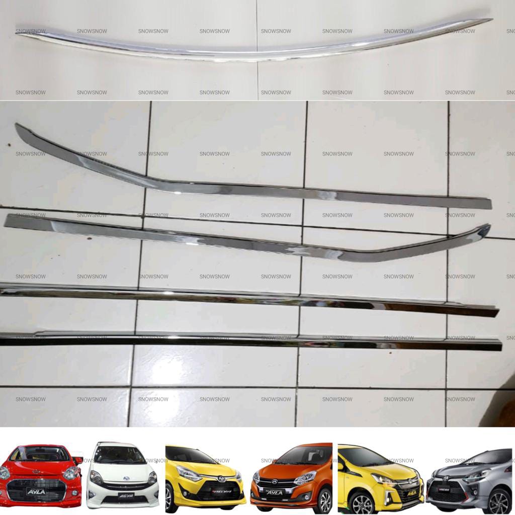 Paket List Kaca Samping Belakang Agya Ayla 2013 2016 2017 2020 2022 UP GR Sport TRD Chrome
