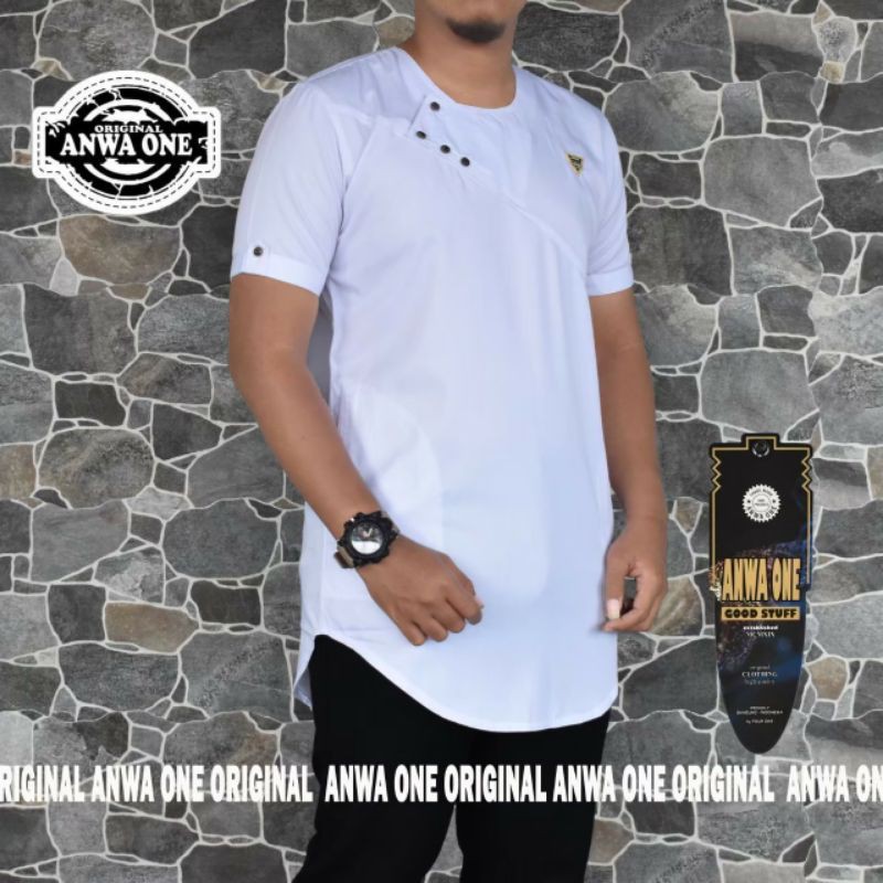 baju koko original pria lengan pendek anwa one