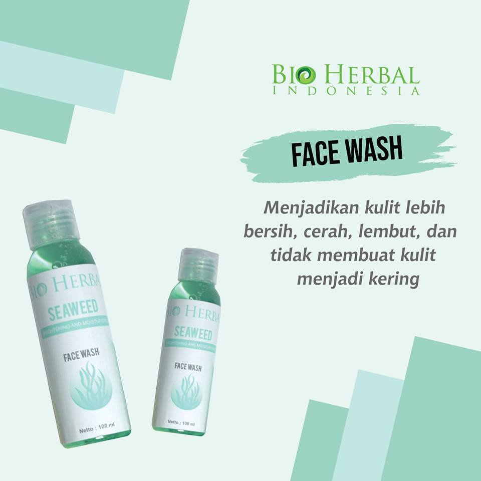 [ORI] Bio Herbal Seaweed Facial Wash Pembersih Muka Membersihkan dan Melembabkan BPOM 100% Original - Tanpa Box