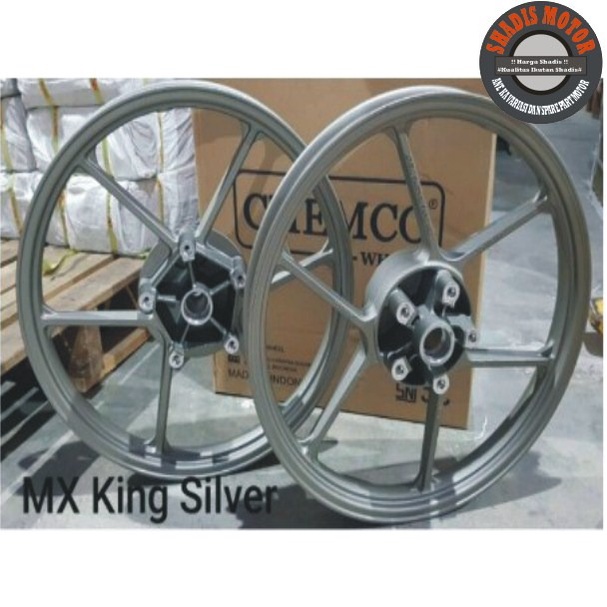 Velg Bintang BRT Chemco Ukuran 160/160 Ring 17 Warna Silver Motor MX King Velg Bintang Palang 6
