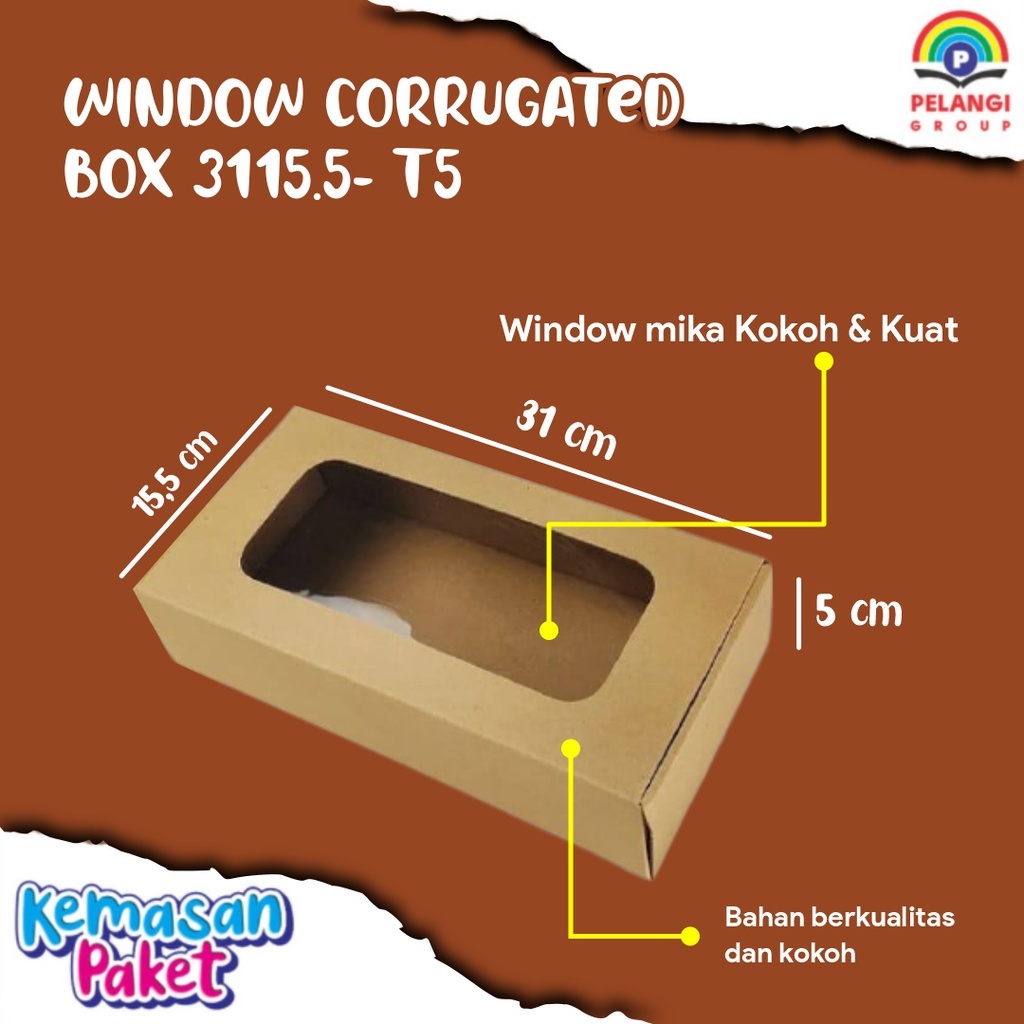 

CORRUGATED BOX MIKA 3115,5-T5 / BOX CRAFT MIKA / WINDOW CORRUGATED BOX / KOTAK SOUVENIR MIKA