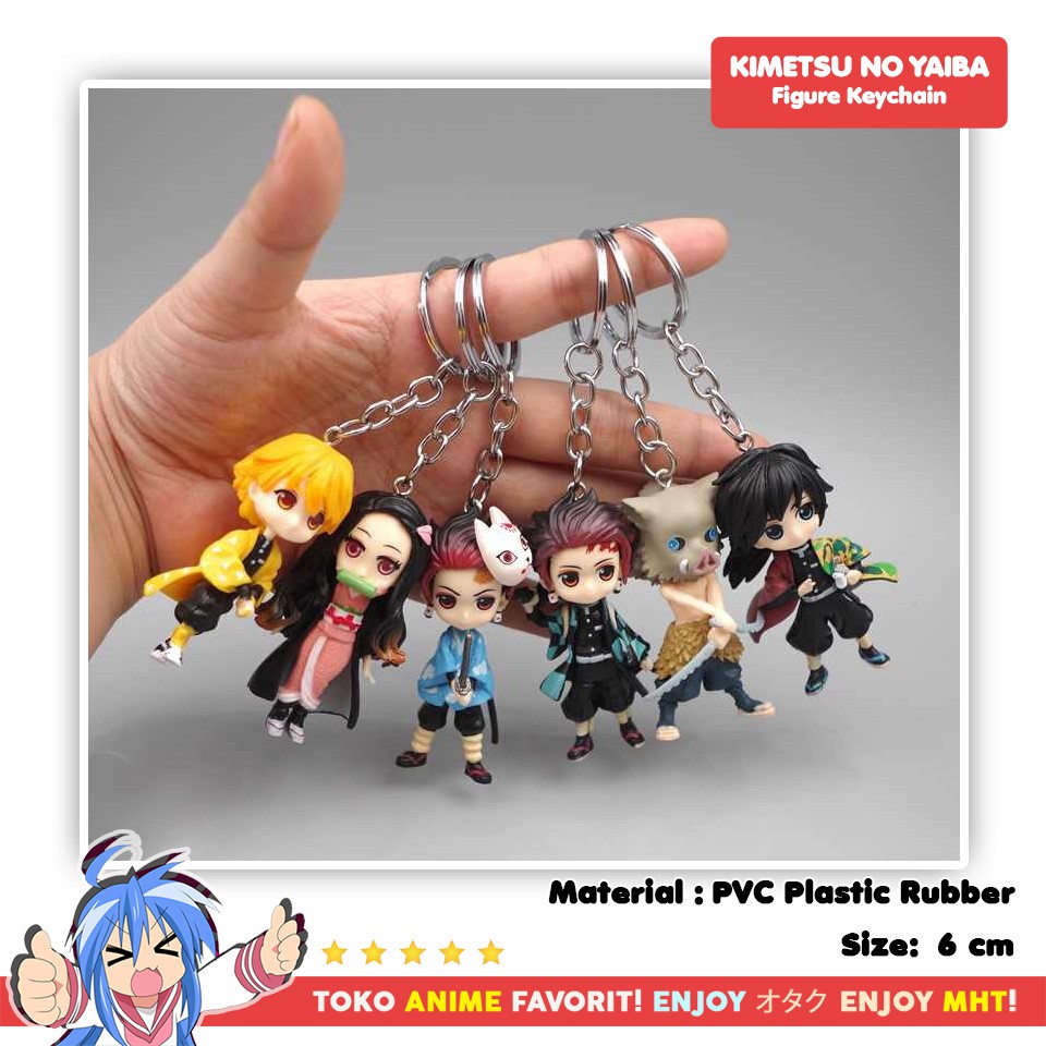 Gantungan Kunci Figure Anime Kimetsu no Yaiba Demon Slayer Tanjiro Nezuko Giyu Inosuke Giyu