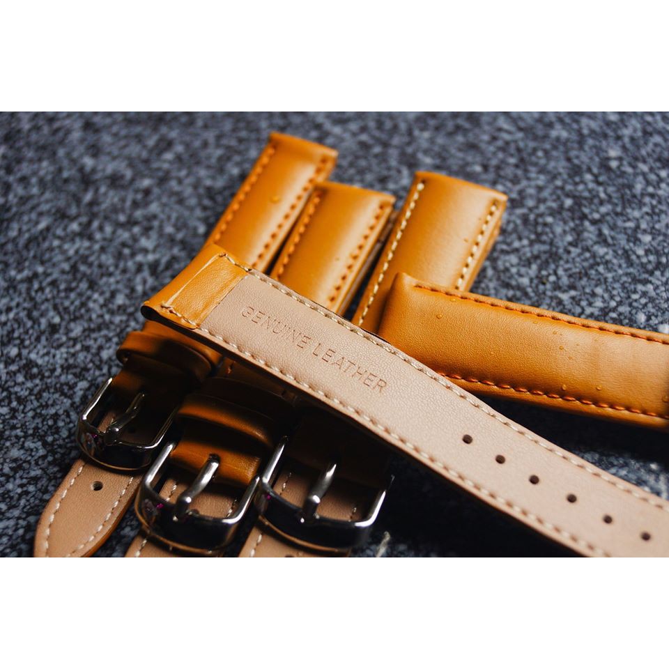 Tali jam tangan Kulit leather strap 16mm 18mm 20mm 22mm Coklat muda KLSCM