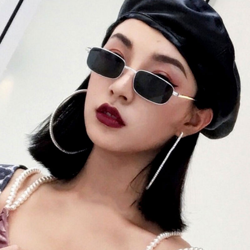 (YUZHU) Bayar di Tempat Korean Ulzzang Retro Small Kacamata Hitam Wanita/Pria