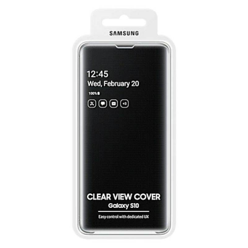 Samsung Galaxy S10 Original Clear View Case Flip Cover Casing Berdiri Kesing Tutup