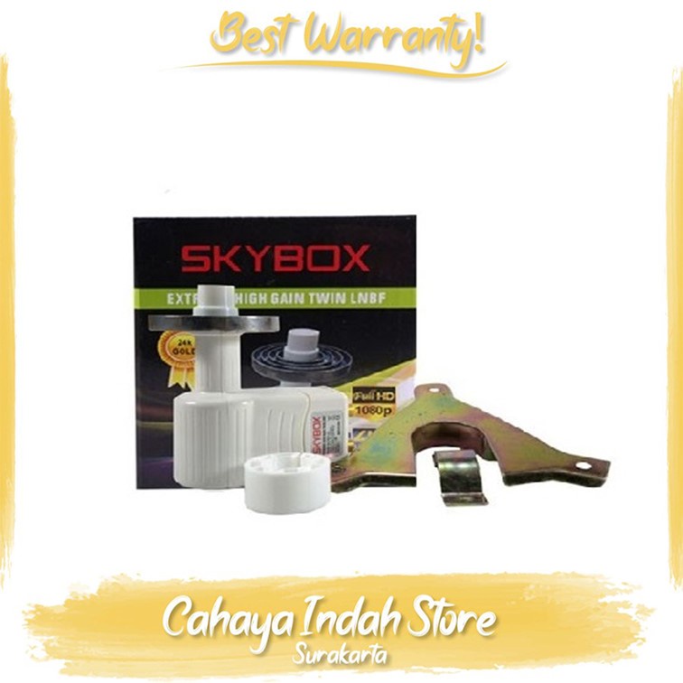 Baru LNB Ku Band Prime Fokus Skybox Dual Out SBX-02 Plus Bracket SLO