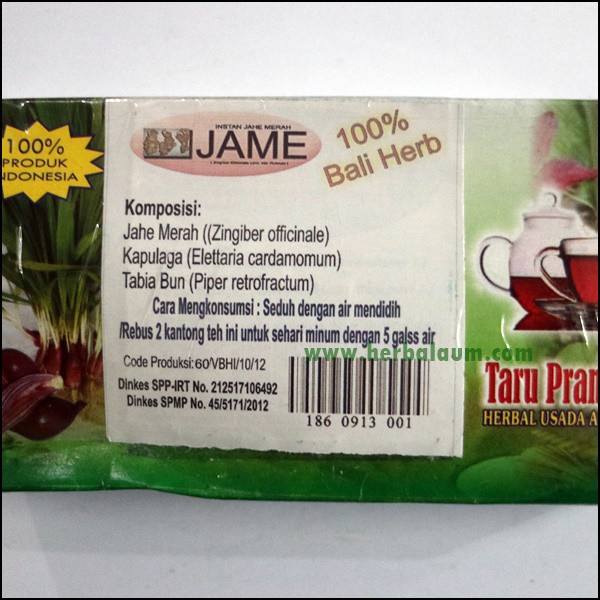 

Teh Celup Herbal Jame (Jahe Merah)