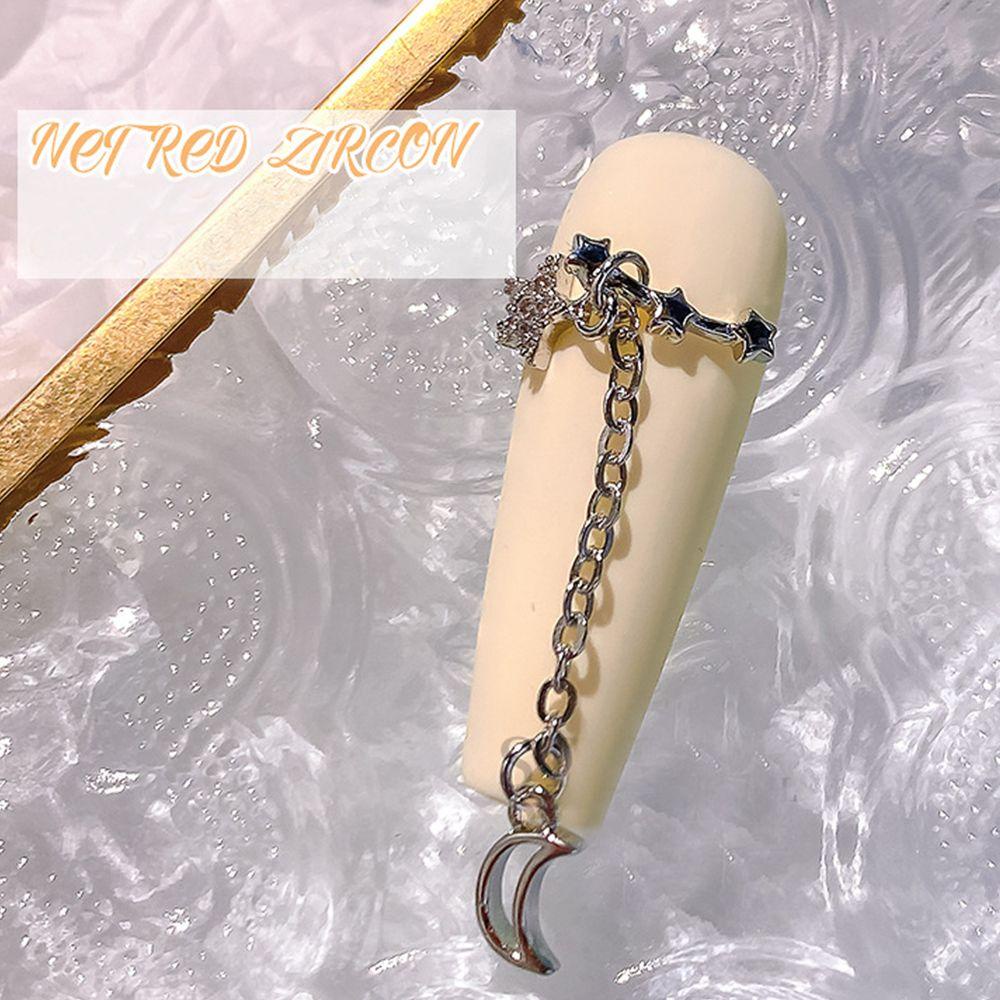 Mxbeauty Paku Charms Bulan Fashion Hiasan Kuku Nail Rhinestones Salon Kuku Manikur Aksesoris Nail Art Perhiasan