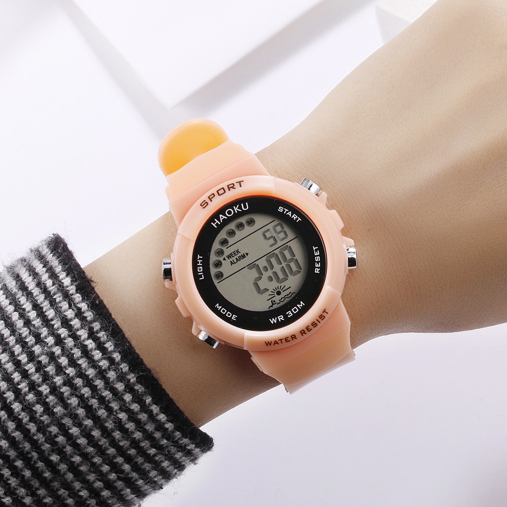 Jam Tangan Sport Digital Rubber Wanita Dan Pria Dial Bulat / Jam Tangan Wanita Digital Strap Rubber