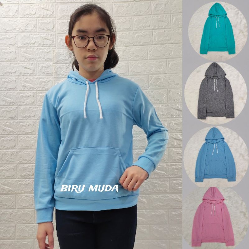 sweater hoodie wanita polos kekinian size m-xl