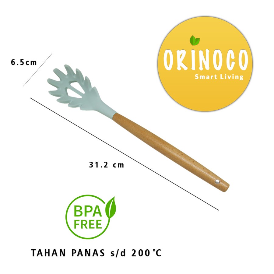 Alat Masak Silicone Or-203 Gagang Kayu Tahan Panas Warna Tosca-2