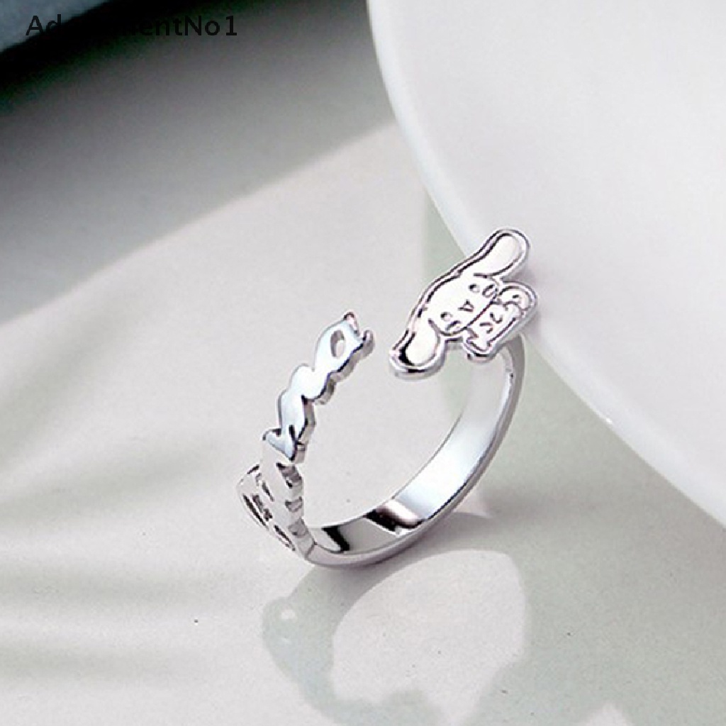 (AdornmentNo1) Cinnamoroll Ring / Cincin Terbuka Motif Kartun Anjing Cinnamoroll Untuk Perhiasan Wanita