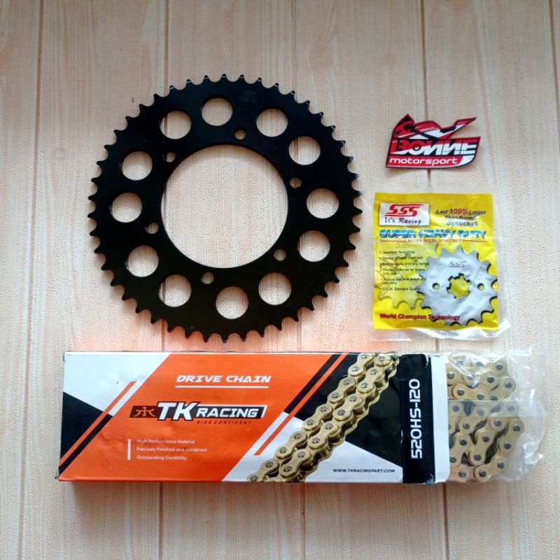 Gear Gir Set RK SSS Rantai TK Racing Ninja 250 Karbu, Ninja 250 FI OLD, Z250, Ninja 250 RR MONO