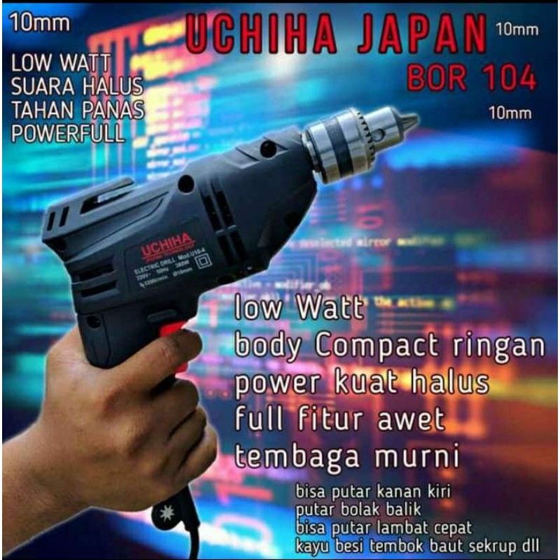 PromoMesin bor Drill listrik 10mm uchiha TYPE 10-14 Japan besi tembok kayu import