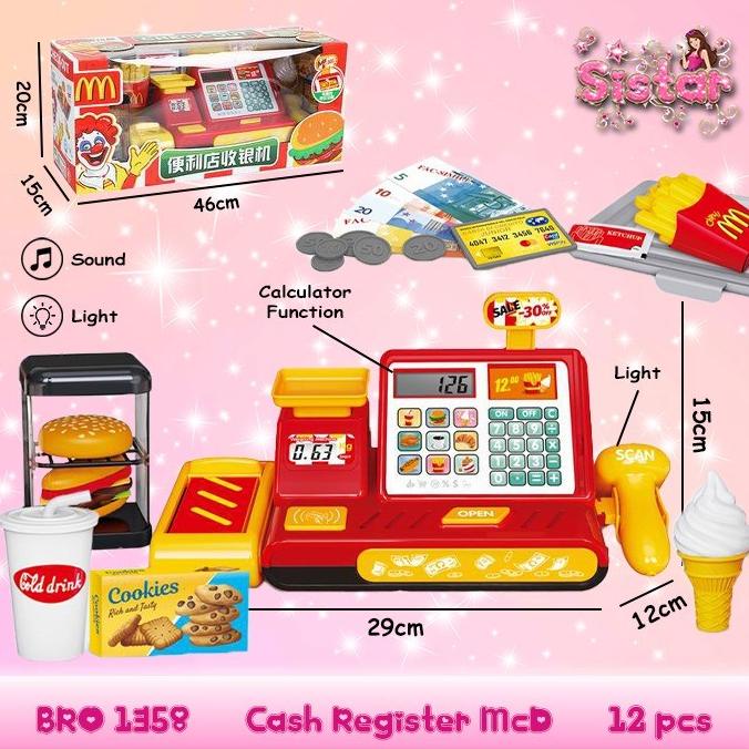 

MURAH BRO1358 MCD Cash Register Kalkulator Kasir Kasiran Mesin Uang