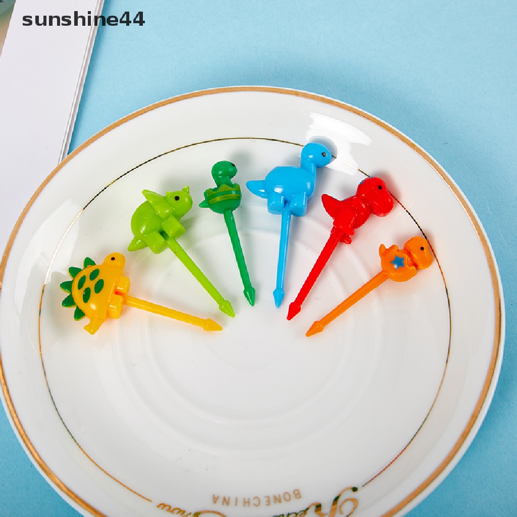 Sunshine 22Pcs / Set Tusuk Gigi Buah / Dessert / Sandwich Desain Kartun