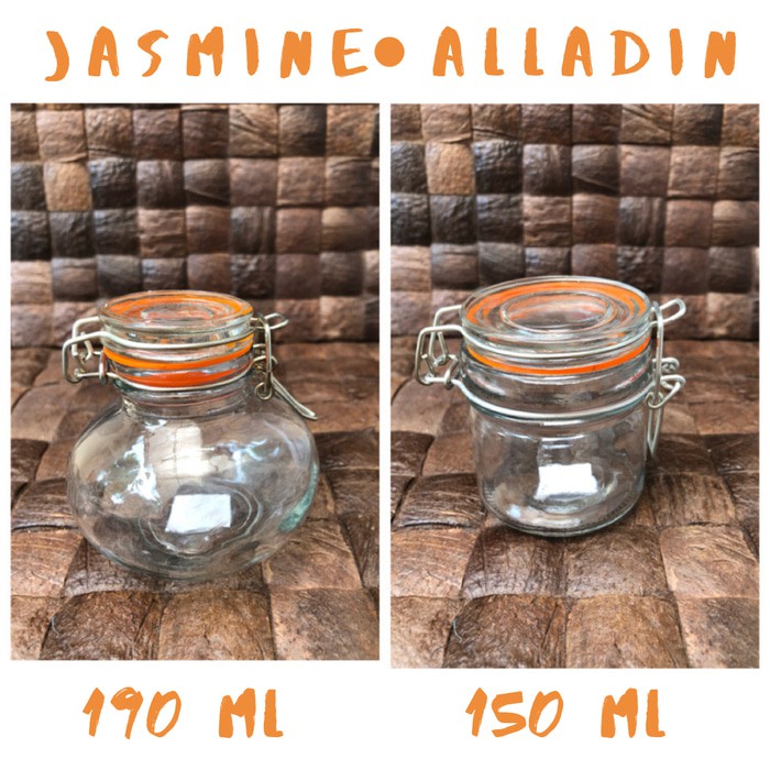 Hermetico Jar Mini Alladin & Jasmine Series | Toples / Jar Kaca Mini