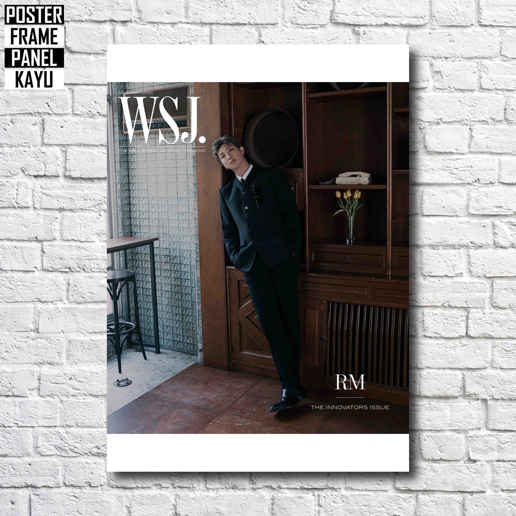 Poster BTS RM WSJ Magazine Frame Kayu Solid A4 RM105