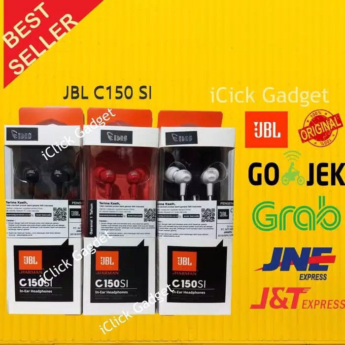 HEADSET JBL C150SI ORIGINAL GARANSI RESMI IMS EARPHONE C150 SI / C 150