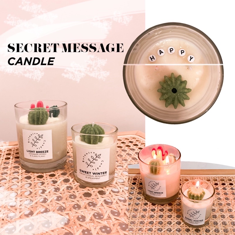 secret message candle / lilin aromaterapi custom / aromatherapy candle