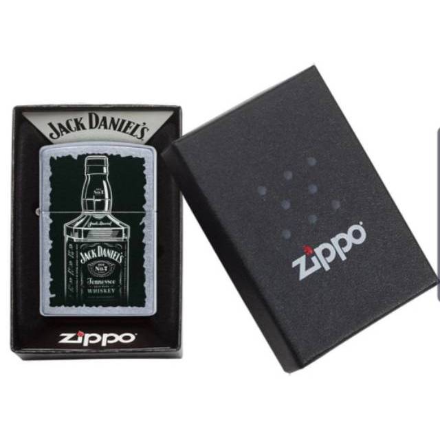 Zippo Original 29758 Jack Daniels Bottle Street Chrome