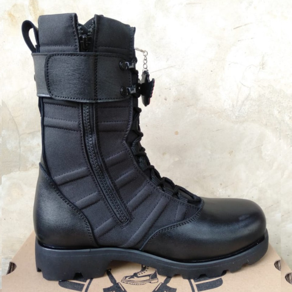 SEPATU PDL NINJA SOL RADIAL KULIT SAPI ASLI MERK APIK SEPATU PDL TNI POLRI SECURITY SATPAM