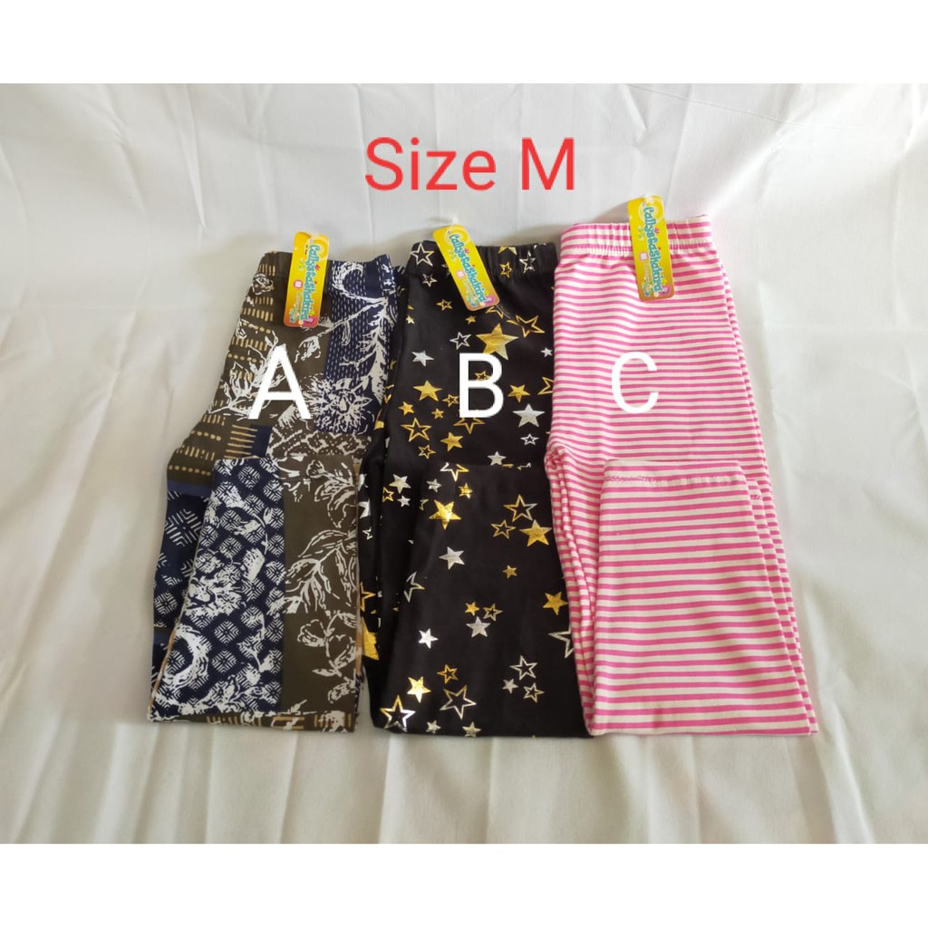 Legging anak merk callysta premium murah polos dan motif estimasi umur 0-14 tahun