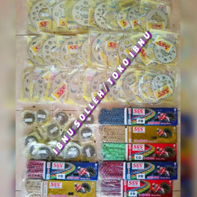 Gear SSS 1set ALL CB150R rantai SSS color ori 415 slim
