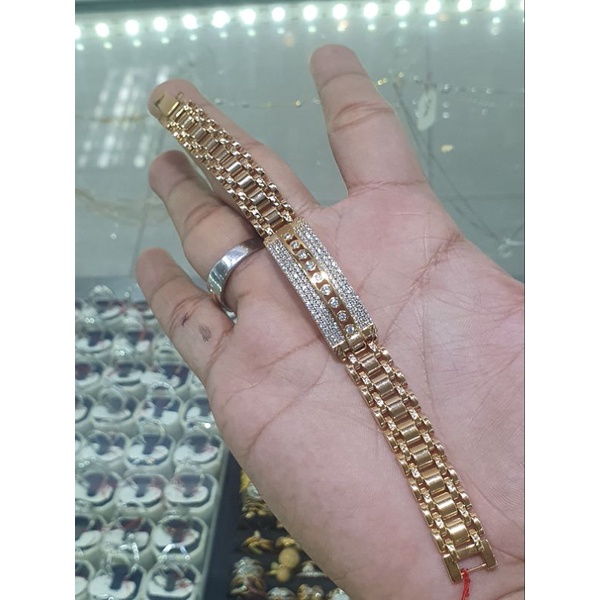 gelang cor plat mpp emas 375 list rlx