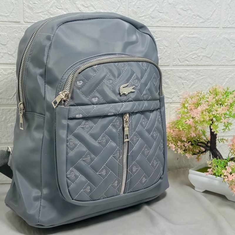 Ransel Fashion Wanita NiLon bordir-G.abu