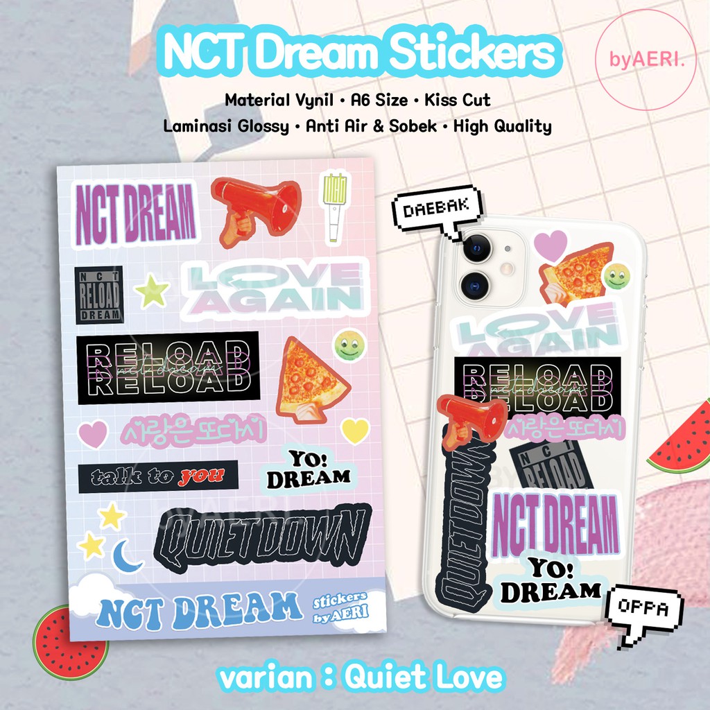 N C T DREAM STICKER KISS CUT (RELOAD RIDIN STIKER SET | STICKER TEMPEL KPOP | READY STOCK)