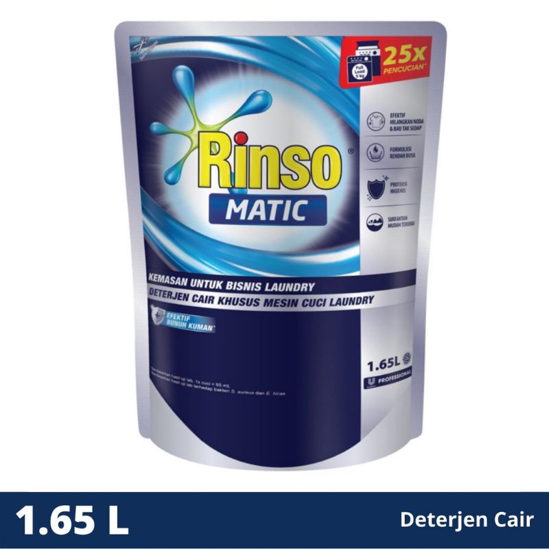 Rinso matic profesional detergen cair 1,65 liter laundry