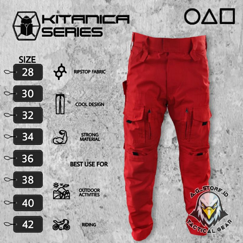 [LIMITED EDITION] CELANA KITANICA - CELANA TACTICAL - CELANA KITANIKA WARNA MERAH