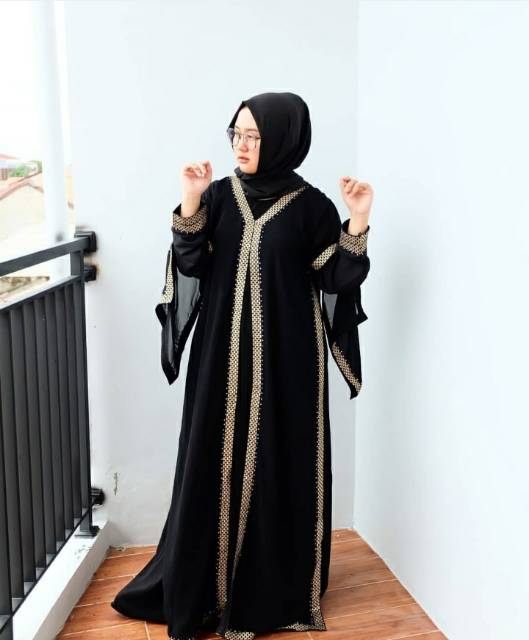 GALLERY ABAYA EXCLUSIVE ABAYA SAUDI PESTA  RENDA KOTAK