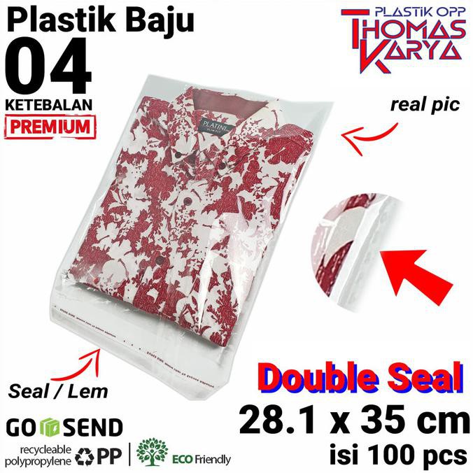 

Produk Unggulan] Plastik Opp Lem Tebal 28.1X35 Cm Double Seal Packing Baju Kaos Garment