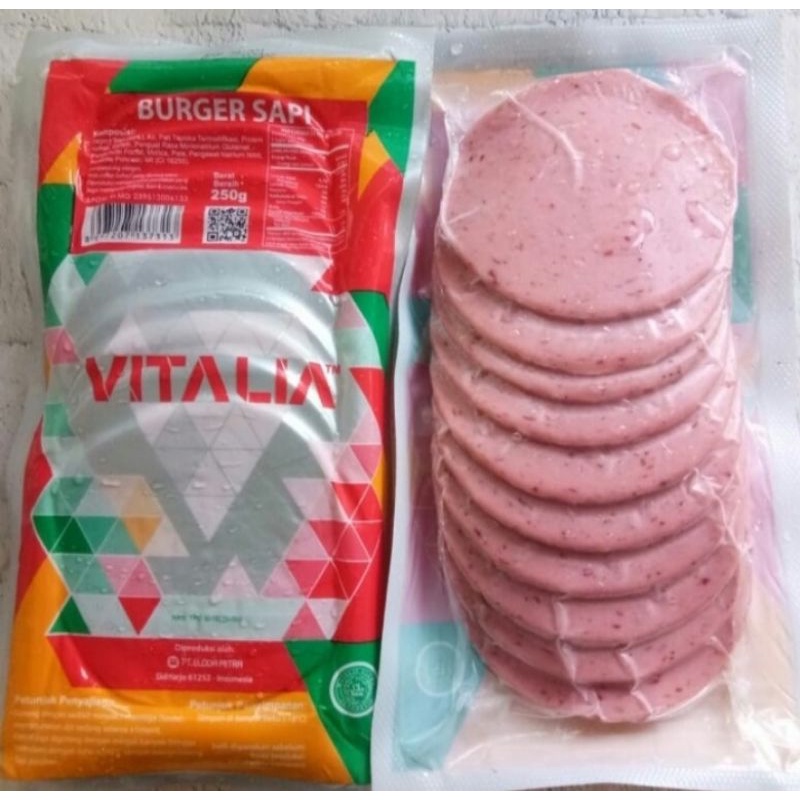 

Vitalia Burger Sapi Patties 250gr isi 10pcs