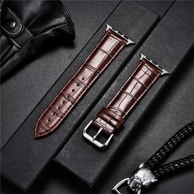 TALI JAM TANGAN APPLE WATCH 2 3 4 5 6 SE LEATHER KULIT CROCODILE 42/44MM - STRAP LEATHER KULIT CROCO