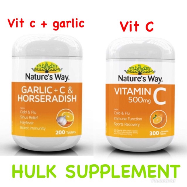 Jual Nature's nature natures way vitamin c vit c 300caps / garlic