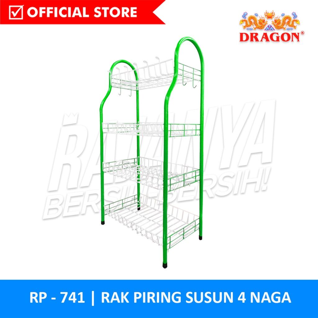 KIns Dragon rak piring susun 4 / Rak piring stainless anti karat / Rak piring naga mas